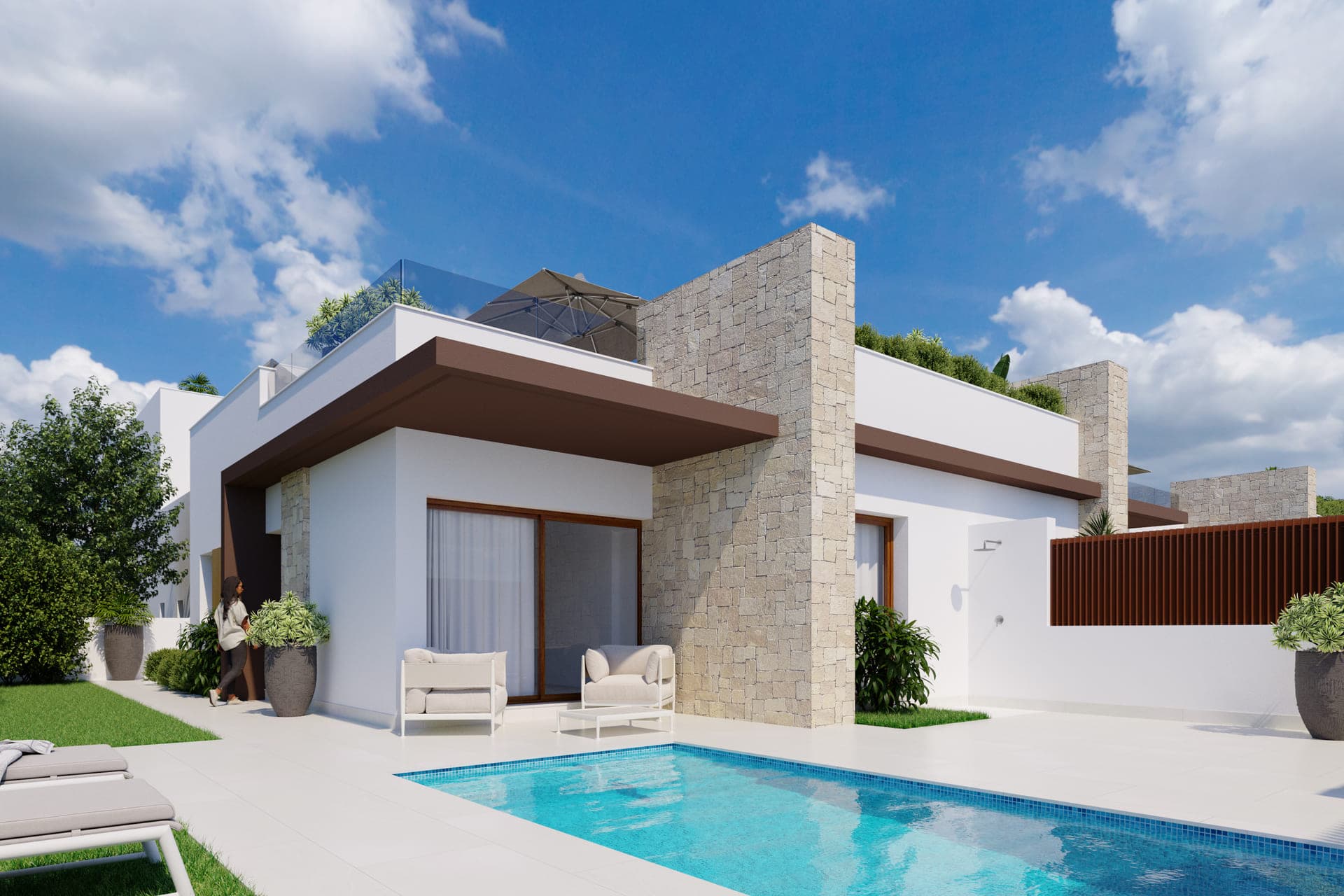 Located in the prestigious area of Orihuela Costa, this set of townhouses offers a unique opportunit